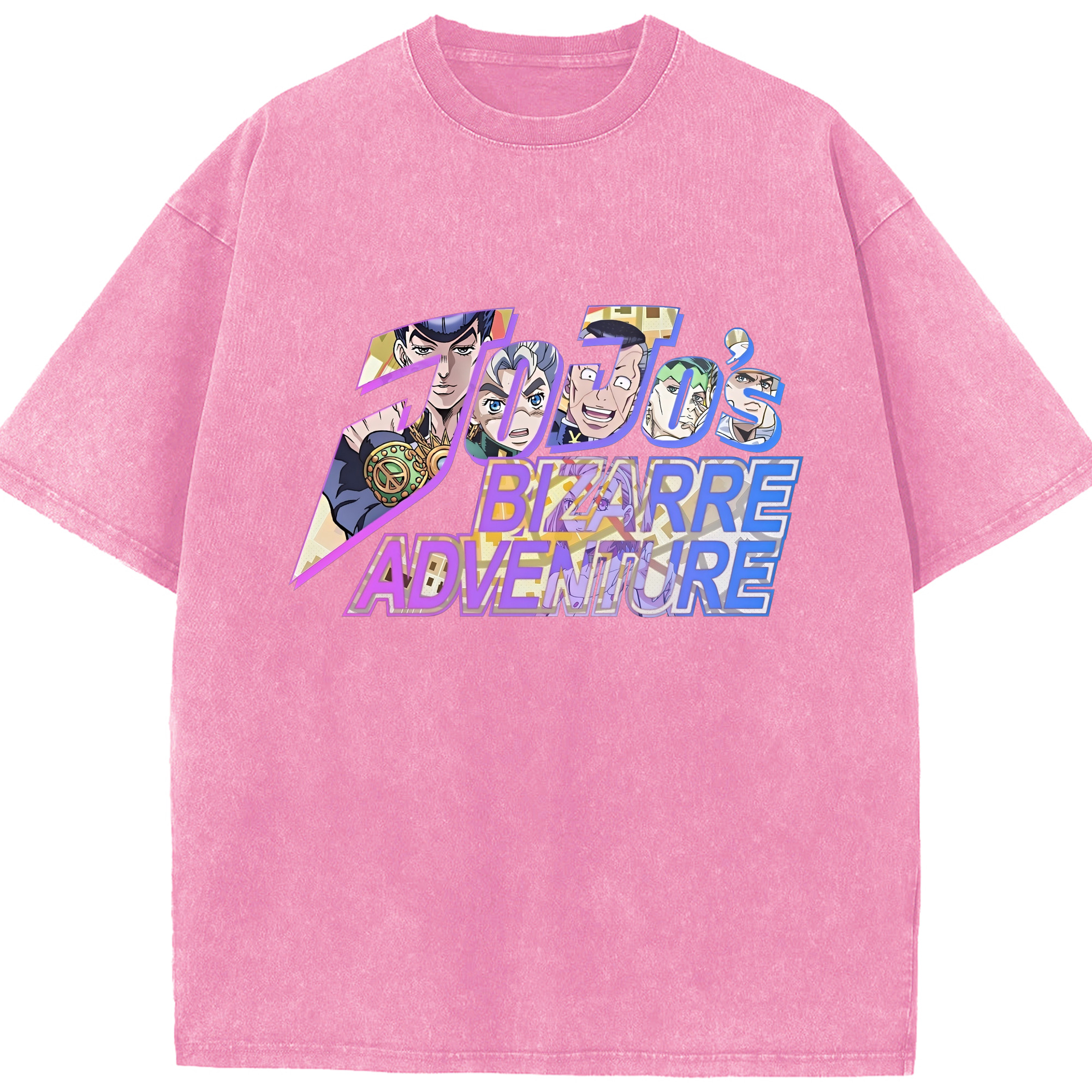 （画像用） ジョジョの奇妙な冒険 JoJo's Bizarre Adventure 綿100% ヴィンテージ風 半袖Tシャツ（フロントプリント）